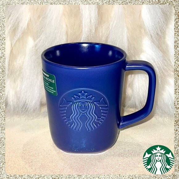 💜 ♻️ 2025 Starbucks Purple/Blue Recycled 16oz Ceramic Mug NWT - Picture 1 of 4
